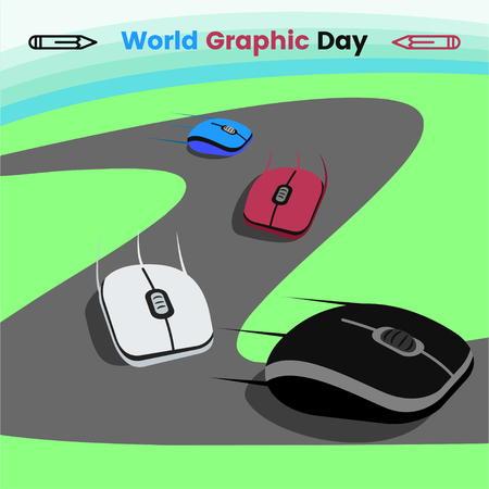 Computer Mouse Racing designのイラスト素材