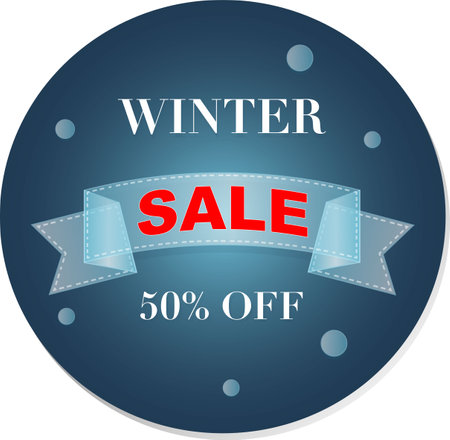 Winter sale glass morphism style banner. Glassmorphism ribbon concept. Vector design winter sale banner. Seasonal discount label. Design promotion.のイラスト素材