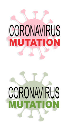 Coronavirus mutation vector banner illustration. 20A.EU1 mutation of COVID-19 Novel coronavirus. Pandemic Protection Concept.のイラスト素材