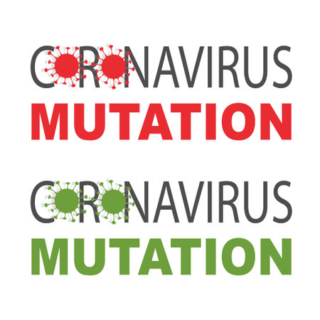 COVID mutation vector banner illustration. 20A.EU1 covid mutation of COVID-19 Novel coronavirus. Pandemic Protection Concept.のイラスト素材
