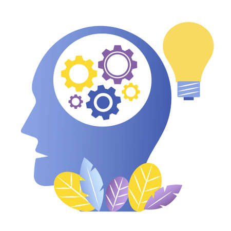 Idea concept vector design. Idea light bulb concept. Thought process, thinking, education, making decisions motion graphics concept.のイラスト素材