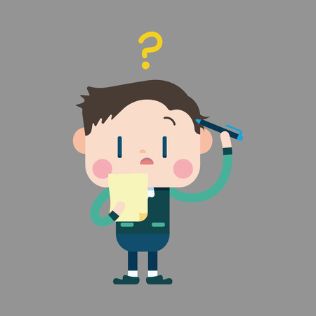 Character office man writing note theme elementsのイラスト素材