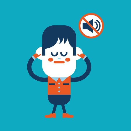 Character illustration design. Boy was prohibited to speak cartoon,epsのイラスト素材