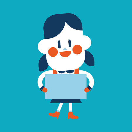 Character illustration design. Girl delivering the speech cartoon,epsのイラスト素材