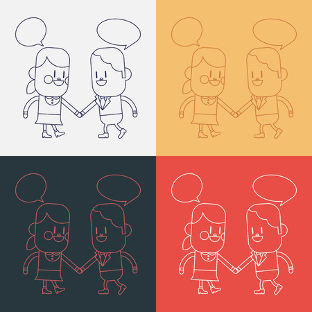 Character illustration design. Girl and boy talking cartoon,epsのイラスト素材