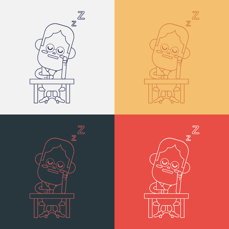 Character illustration design. Businessman dozing cartoon,epsのイラスト素材