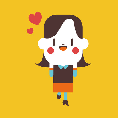 Character illustration design. businesswoman joyful cartoonのイラスト素材