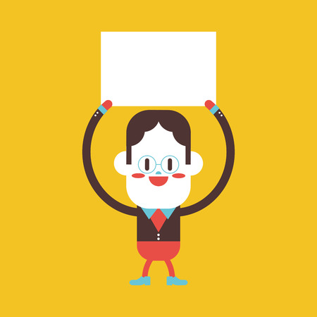 Character illustration design. Businessman board cartoonのイラスト素材