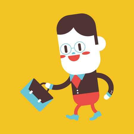 Character illustration design. Businessman going to work cartoonのイラスト素材