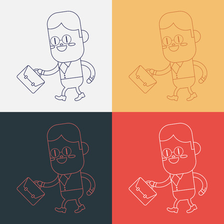 Character illustration design. Businessman going to work cartoonのイラスト素材