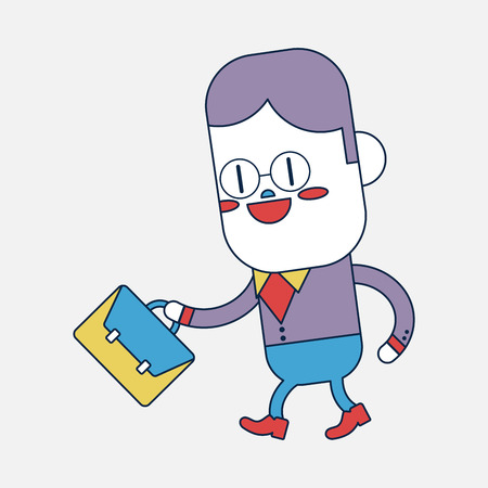 Character illustration design. Businessman going to work cartoonのイラスト素材