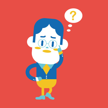 Character illustration design. Businessman having question cartoon,epsのイラスト素材