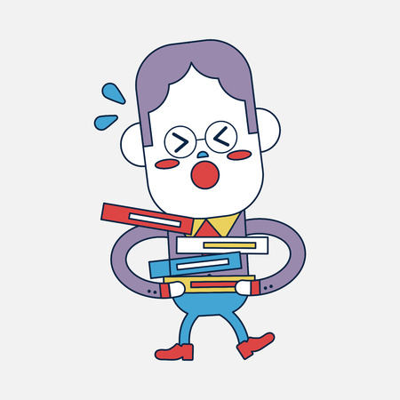Character illustration design. Businessman busy cartoon,epsのイラスト素材