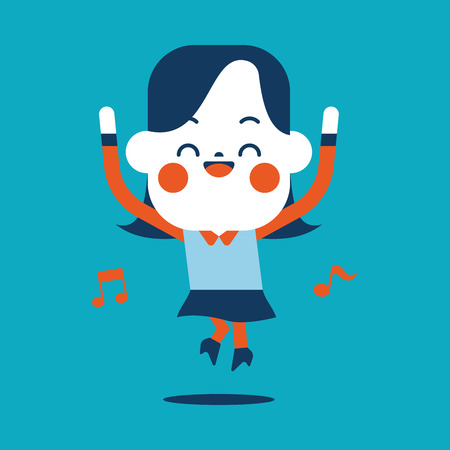 Character illustration design. Businesswoman happy cartoonのイラスト素材