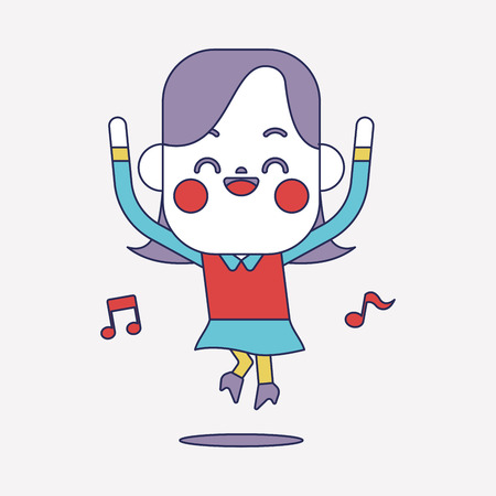 Character illustration design. Businesswoman happy cartoonのイラスト素材