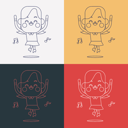 Character illustration design. Businesswoman happy cartoonのイラスト素材