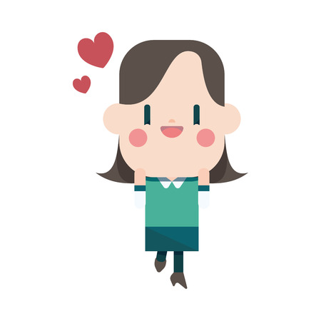 Character illustration design. businesswoman joyful cartoonのイラスト素材