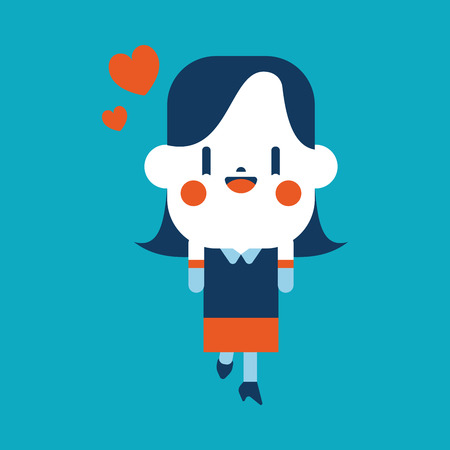 Character illustration design. businesswoman joyful cartoonのイラスト素材