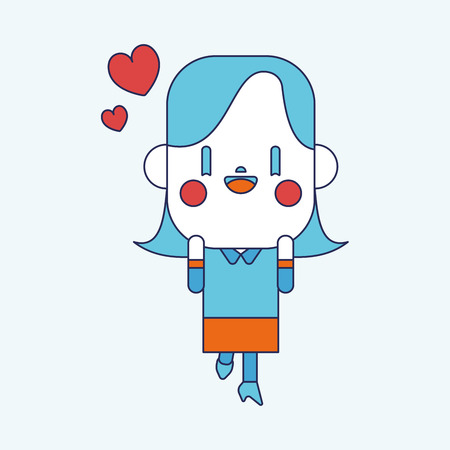 Character illustration design. businesswoman joyful cartoonのイラスト素材