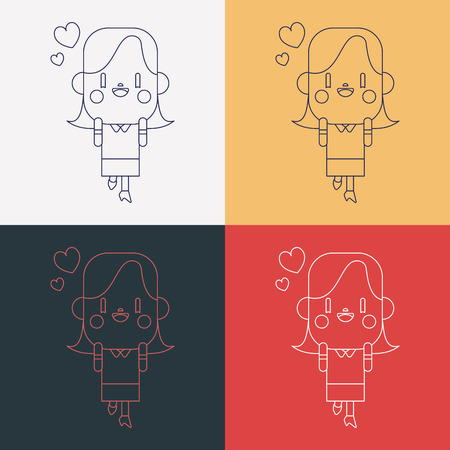 Character illustration design. businesswoman joyful cartoonのイラスト素材