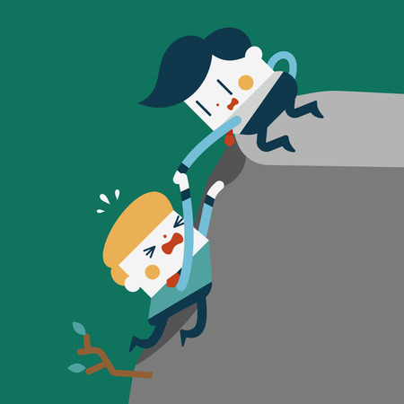 Character illustration design. Businessmen concept work together and help each other cartoon,epsのイラスト素材