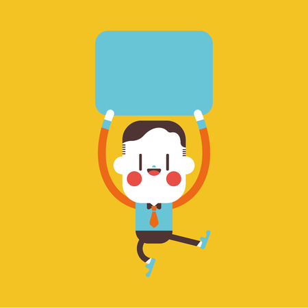 Character illustration design. Businessman message cartoonのイラスト素材