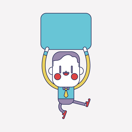 Character illustration design. Businessman message cartoonのイラスト素材