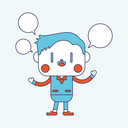 Character illustration design. Businessman message cartoonのイラスト素材