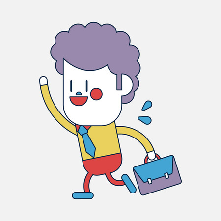Character illustration design. Businessman going to work cartoonのイラスト素材