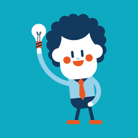 Character illustration design. Businessman thinking cartoonのイラスト素材