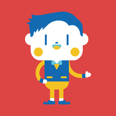 Character illustration design. Businessman joyful cartoonのイラスト素材