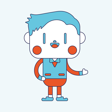 Character illustration design. Businessman joyful cartoonのイラスト素材