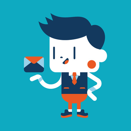 Character illustration design. Businessman sending letter cartoon,epsのイラスト素材