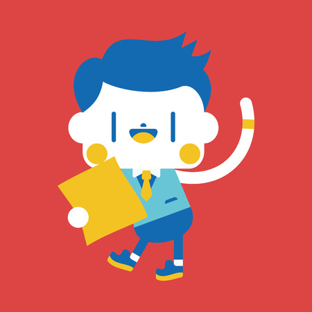 Character illustration design. Businessman message cartoonのイラスト素材
