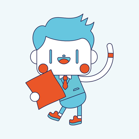 Character illustration design. Businessman message cartoonのイラスト素材