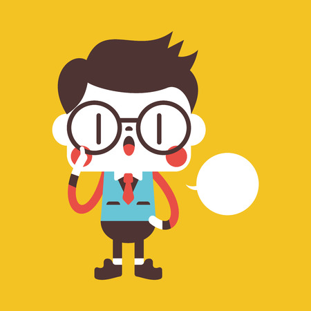 Character illustration design. Businessman message cartoonのイラスト素材