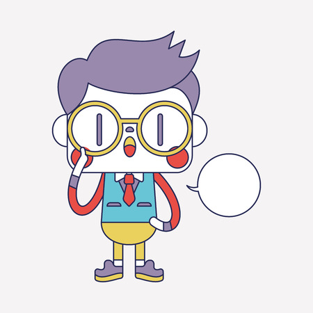 Character illustration design. Businessman message cartoonのイラスト素材