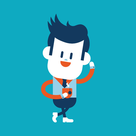 Character illustration design. Businessman drinking coffee cartoonのイラスト素材