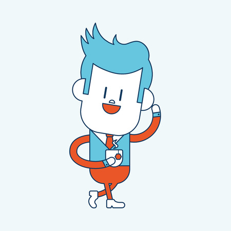 Character illustration design. Businessman drinking coffee cartoonのイラスト素材