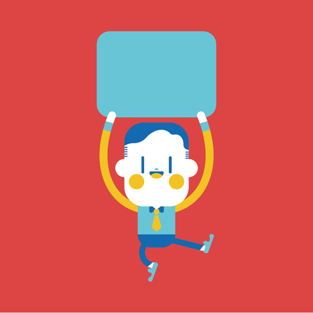 Character illustration design. Businessman message cartoonのイラスト素材