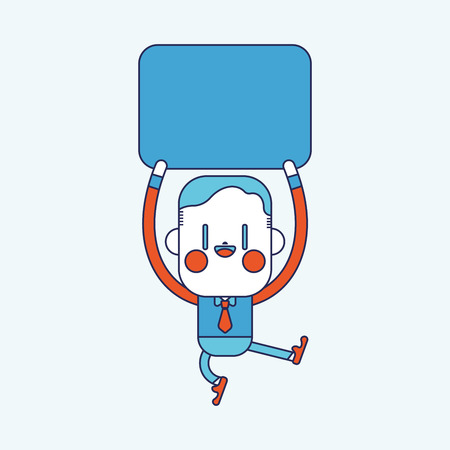 Character illustration design. Businessman message cartoonのイラスト素材