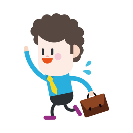 Character illustration design. Businessman going to work cartoonのイラスト素材