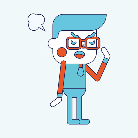 Character illustration design. Businessman angry cartoonのイラスト素材