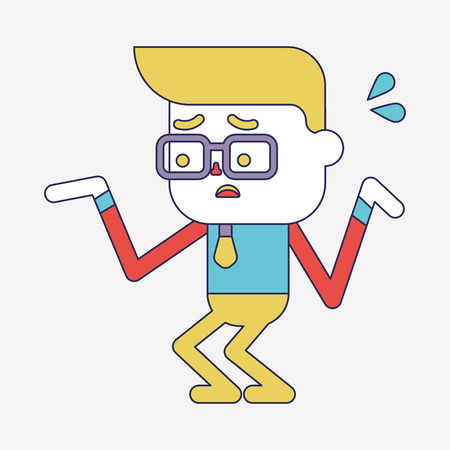 Character illustration design. Businessman having question cartoon,epsのイラスト素材