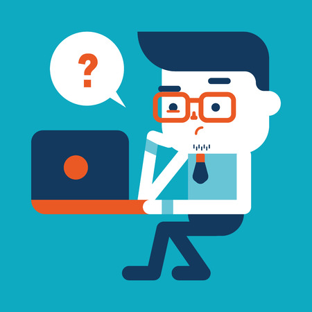 Character illustration design. Businessman using computer cartoon,epsのイラスト素材