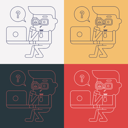 Character illustration design. Businessman using computer cartoon,epsのイラスト素材
