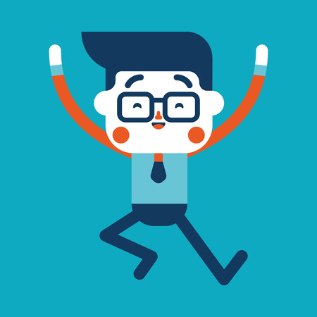Character illustration design. Businessman joyful cartoon,epsのイラスト素材