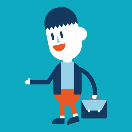 Character illustration design. Businessman going to work cartoon,epsのイラスト素材
