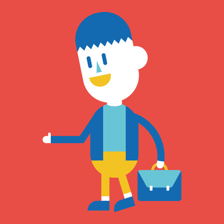 Character illustration design. Businessman going to work cartoon,epsのイラスト素材