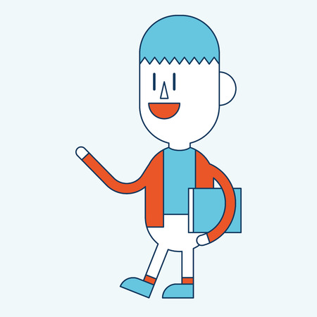 Character illustration design. Businessman reading book cartoon,epsのイラスト素材